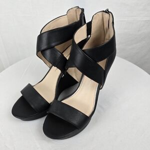 Jessica Simpson Jamilee Elegant Black Women's Strappy Wedge Heel Sandals Sz 7M